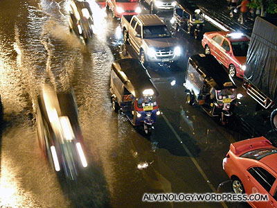 Bangkok traffic is just as busy at night