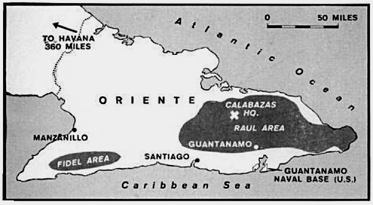 Cuban Rebel Fronts July 1958