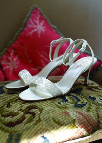 Elegant wedding shoes.