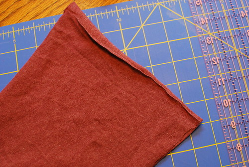 Place the two pieces right sides together and sew