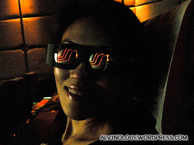 Rachel in 3D glasses
