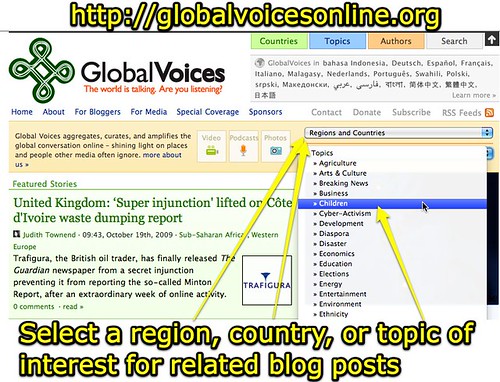 Global Voices Online - Select region, country or topic