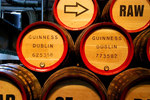 barrels at the guinness brewery