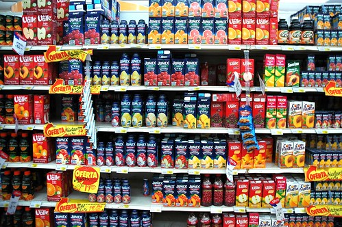 Stocks of just fruit juice in a store, Puerto Vallarta, Jalisco, Mexico by Wonderlane