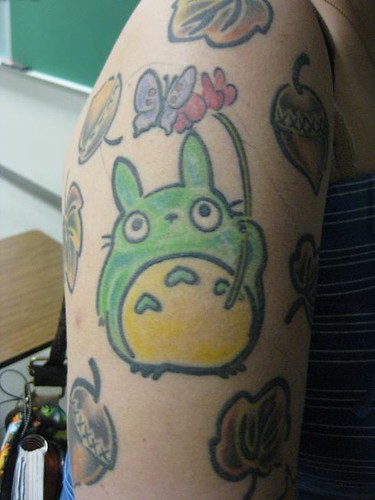 Laura's Totoro Tattoo Arm Piece I love artwork