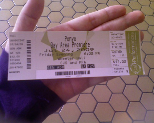 Got my ticket & waiting in line 4 "Ponyo"