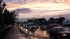 A rainy sunset on South Archer Avenue. Chicago Illinois. August 2009.