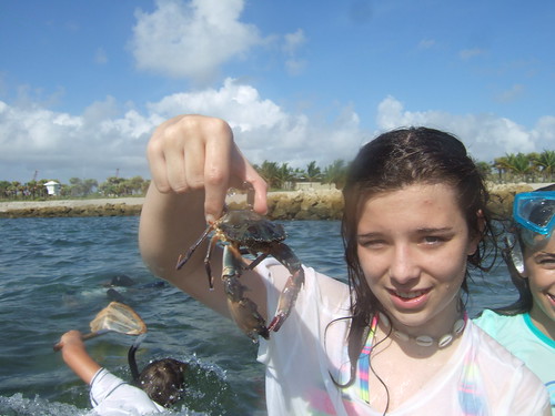 Amanda with a BIG swimming crab!