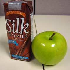 Snack - Chocolate soy milk and an apple