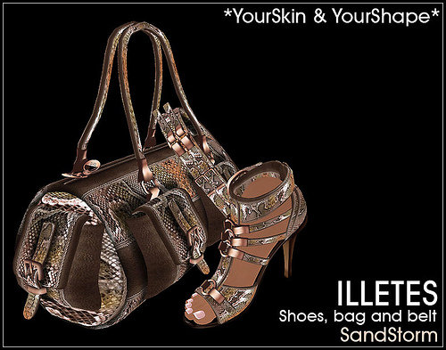 Illetes bag belt and shoes