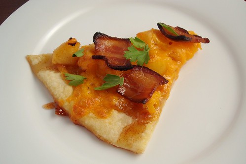Cheddar Bacon and Caramelized Apple Pizza