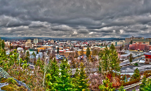 spokane city downtown from above by DigiDreamGrafix.com