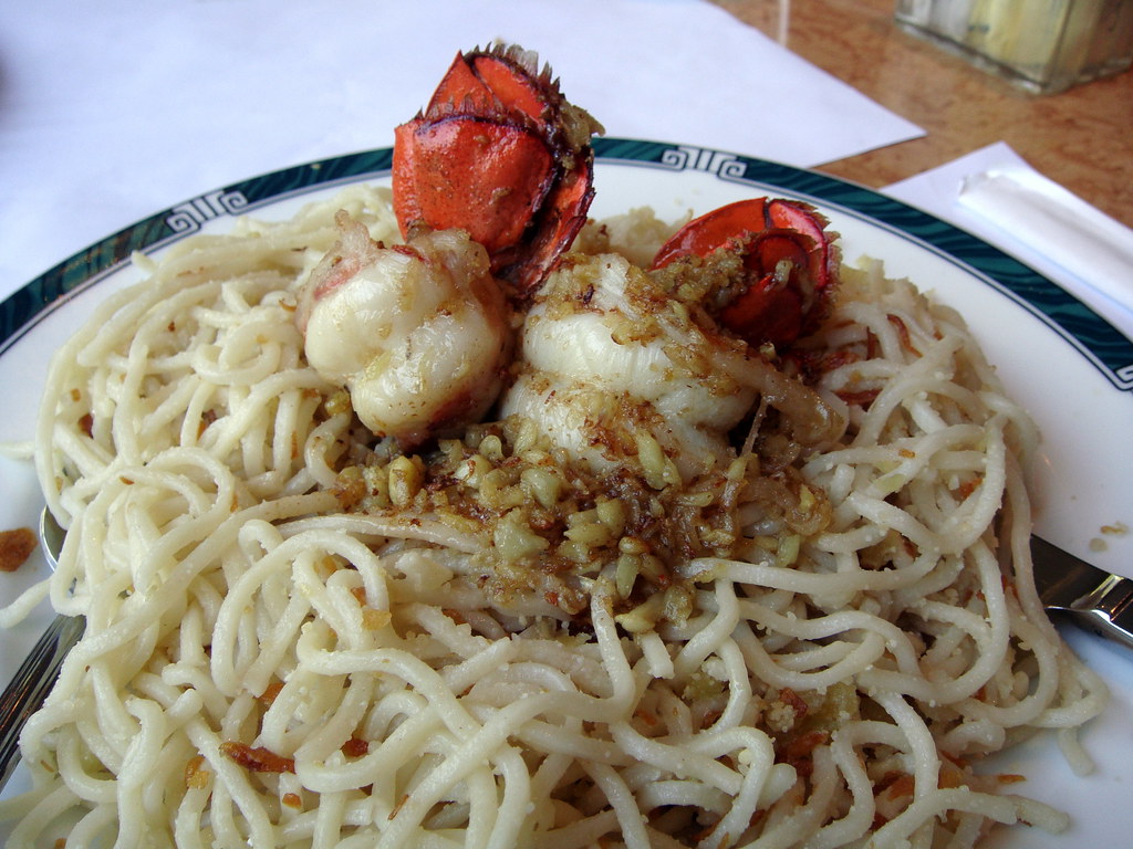 Lobster Tails with Garlic Noodles