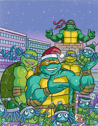 "Teenage Mutant Ninja Turtles" Holiday Coloring Book by Bendon Publishing / Coloralot Books  { Jumbo edition }  Color cover  art by Lavigne / Brown  (( 2005 )) 