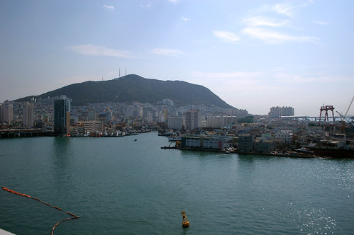 More of the Busan harbor from the rooftop