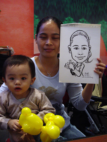 Caricature live sketching for Marina Square X'mas Tenants Gathering 2009 - 9