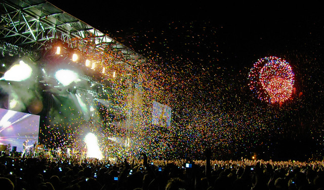 Coldplay Concert Stage (Osheaga 2009) with Fireworks & Butterflies