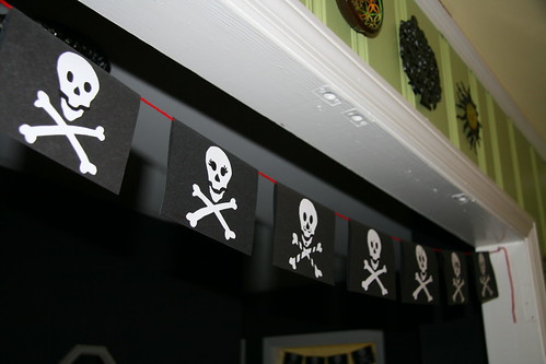small pirate flags in doorways