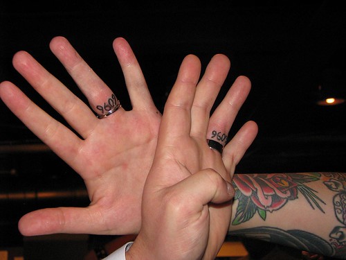 Check out Katie and James here instead of wedding rings they got tattoos