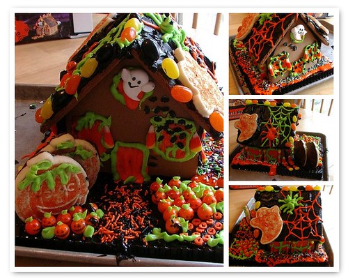 My kids haunted Halloween cookie house