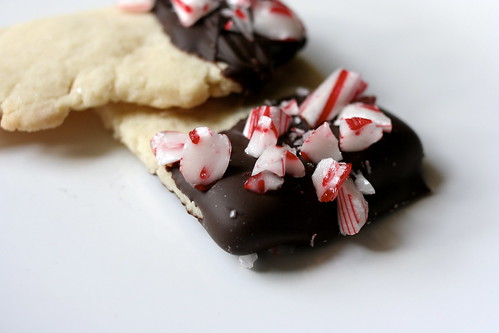 peppermint chocolate dipped sugar cookies