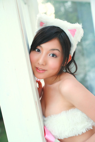 フリー画像|人物写真|女性ポートレイト|アジア女性|日本人|コスチューム|猫スタイル|フリー素材|