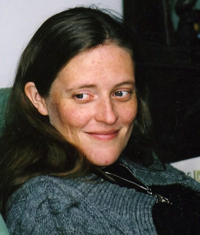 Léan in her grey cardigan, August 2004