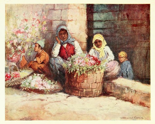 006- Floristas- Constantinople painted by Warwick Goble (1906)