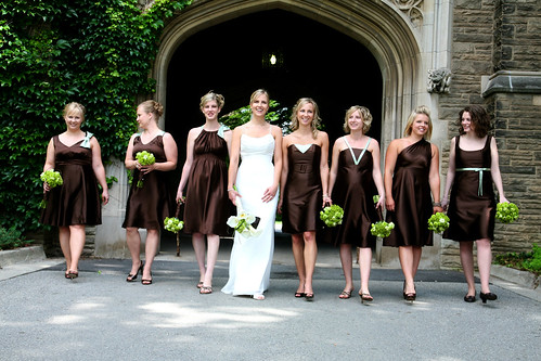 brown wedding party