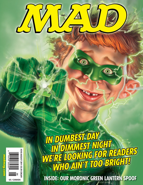 Mad Magazine Aug 2011 issue, Alfred E Newman as Green Lantern