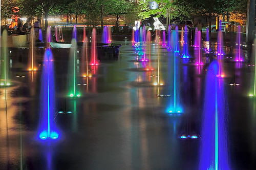 Fountain, at the Citygarden, in Saint Louis, Missouri, USA
