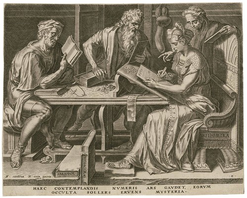 Arithmetica -- Haec contemplandis numeris - Cornelis Cort 1565 (Cock, Floris) (Folger)