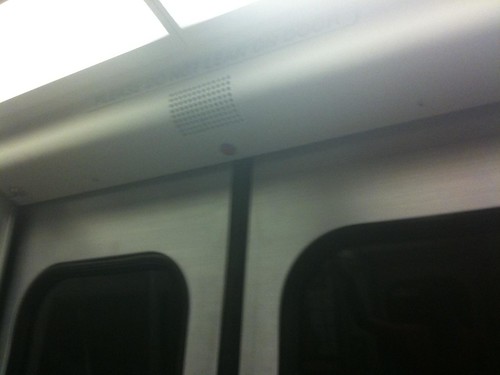 The emergency door open button on the DC Metro