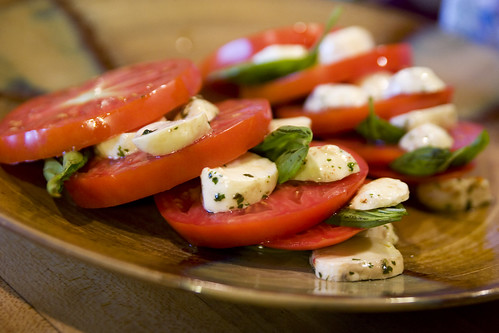 Caprese salad with homegrown tomatoes