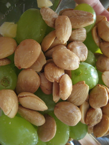green grapes and marcona almonds