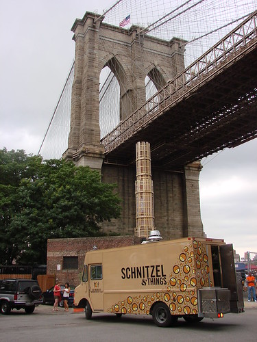 Schnitzel Truck Under the Brooklyn Bridge