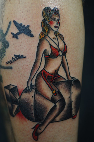 Bombshell Pinup Traditional Tattoo by KeelHauled Mike Black Anchor Tattoo 