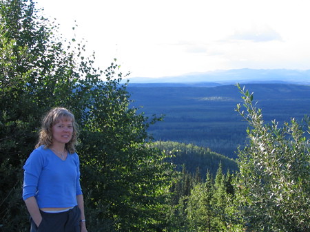 Ruth at Tintina Trench look-out an hour south of Dawson City