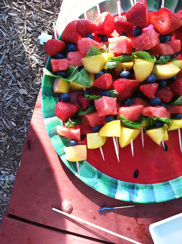 Fruit salad on a stick.