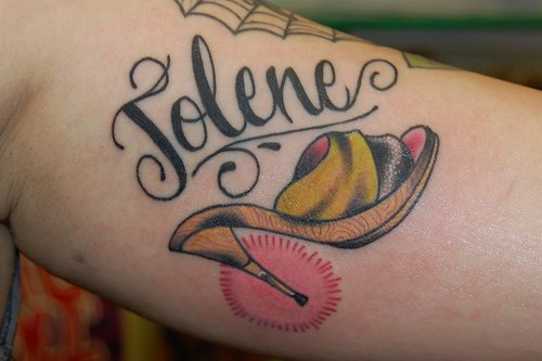 tattoo on Blizzy for her sister Jolene a polly heel Photo by Nickhole