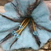 Blue felted flower