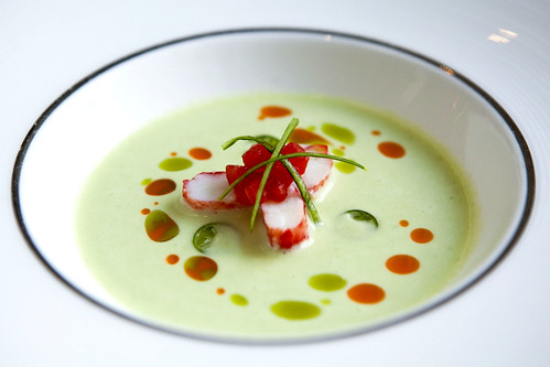 Chilled Cucumber Soup with Alaskan King Crab
