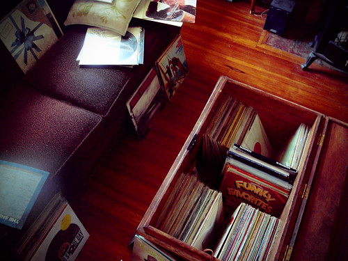 Living Room Record Storage
