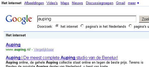 Google.nl auping - gevolg uitsluiting Robots.txt
