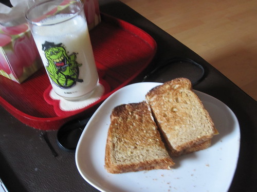 cheese toast and milk