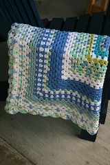 Blue granny baby blanket