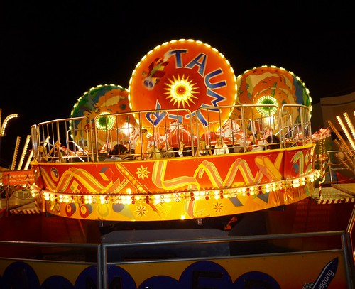 Carnival rides at night