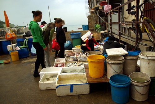 Wet market in Yung Shue Wan, Lamma Island