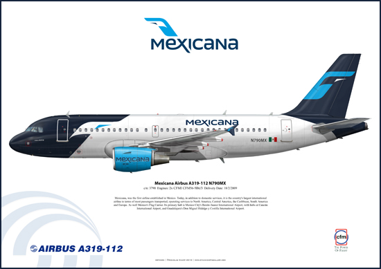 Mexicana "New Livery" Airbus A319-112 N790MX