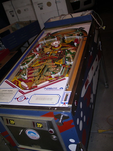 playfield, coin door, and plunger
